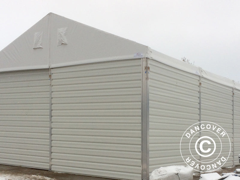 Industrial Storage Shelter Alu 12x25x5.92 m w/sliding gate, PVC/Metal, White