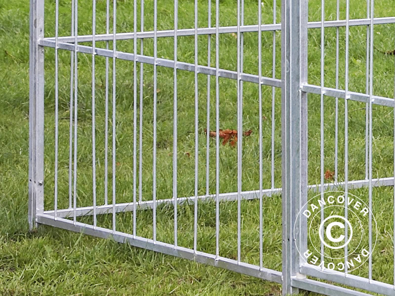 Dog run and kennel, 2.4x1.2x1.8 m, Steel, 2.88 m²