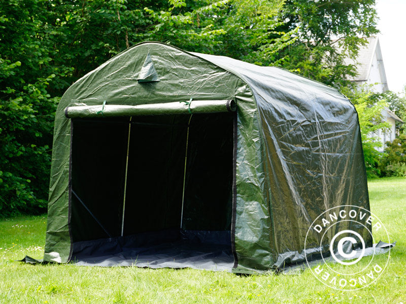 Opslagtent PRO 2,4x2,4x2m PE, met grondzeil, Groen/Grijs