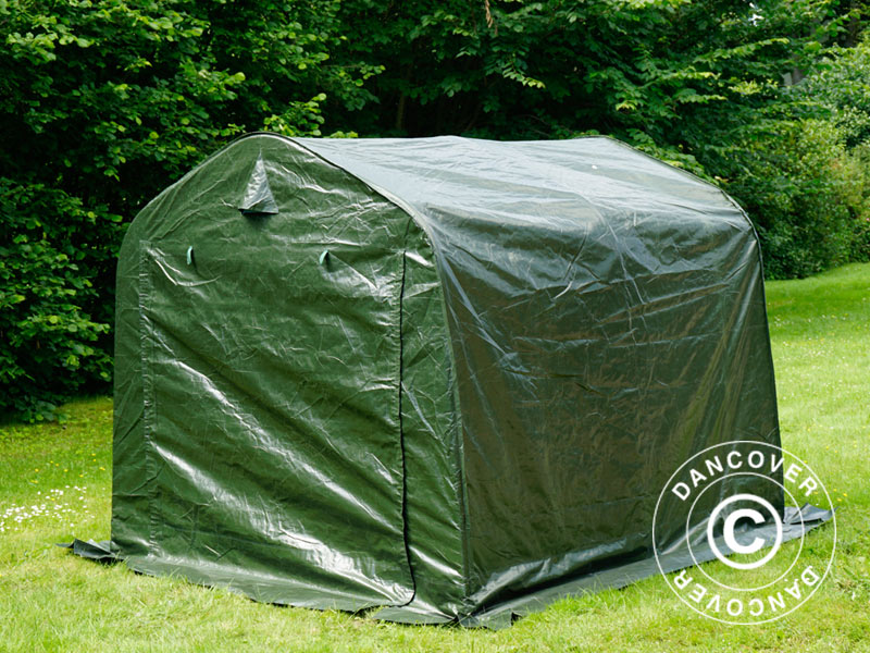 Storage tent PRO 2.4x2.4x2 m PE, with ground cover, Green/Grey