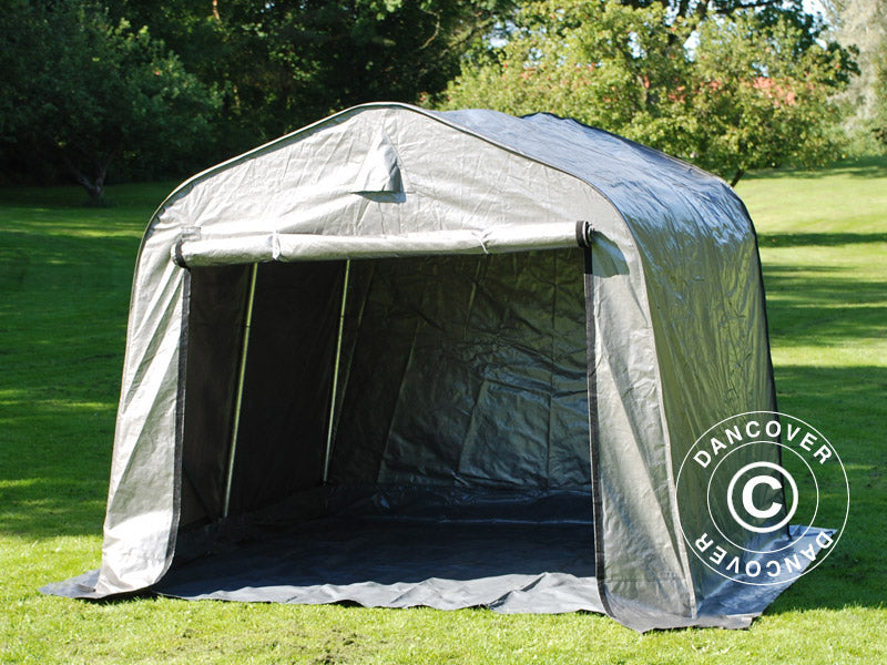 Storage tent PRO 2.4x2.4x2 m PE, with ground cover, Grey