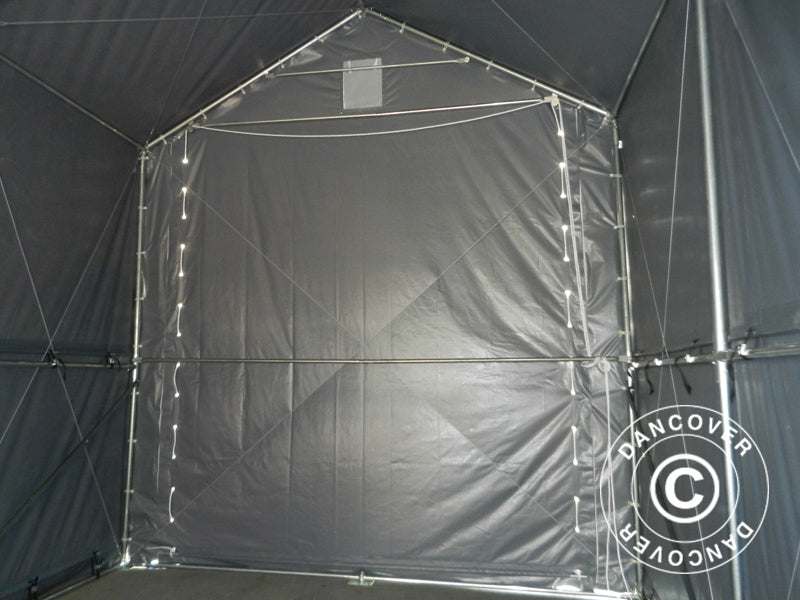 Storage shelter PRO XL 4x10x3.5x4.59 m, PVC, Grey