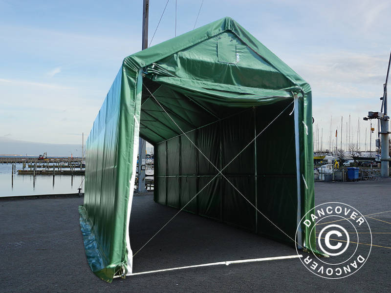 Lagerzelt PRO XL 4x12x3,5x4,59m, PVC, Grün