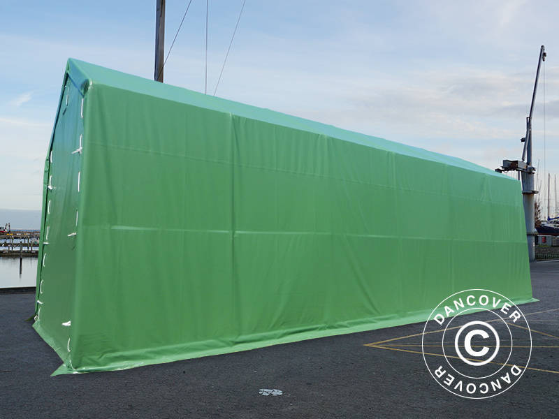 Sandėliavimo palapinė PRO XL 4x12x3,5x4,59m, PVC, Žalia