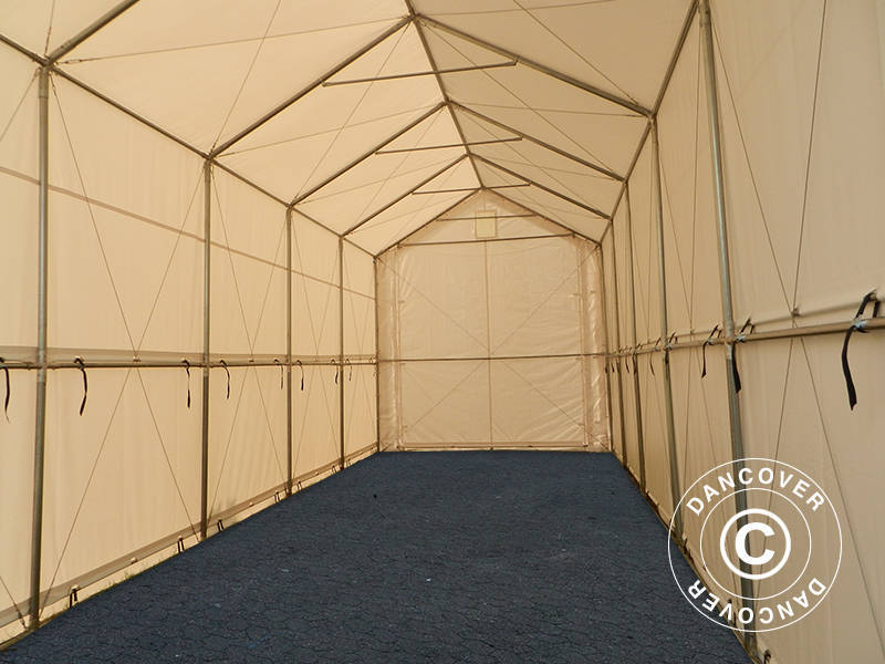 Storage shelter PRO XL 4x10x3.5x4.59 m, PVC, White