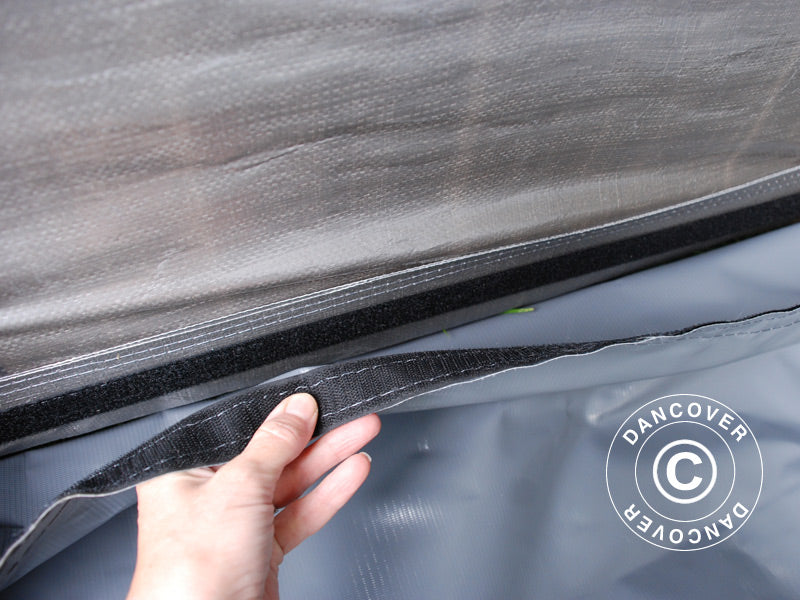 Tente abri garage PRO 3,6x6x2,7m PE avec couvre-sol, Gris