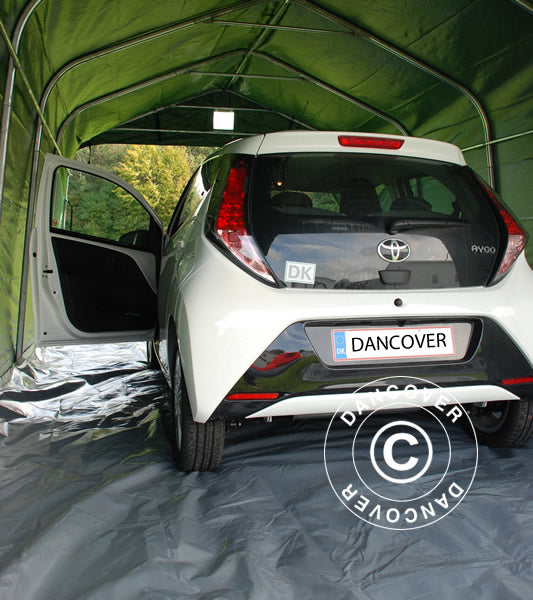 Zeltgarage PRO 3,6x6x2,7m PVC mit Bodenplane, grün