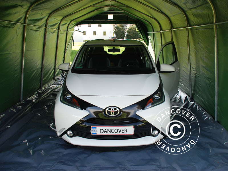 Garažni šator PRO 3,6x7,2x2,68m PVC s podnim platnom, Zelena
