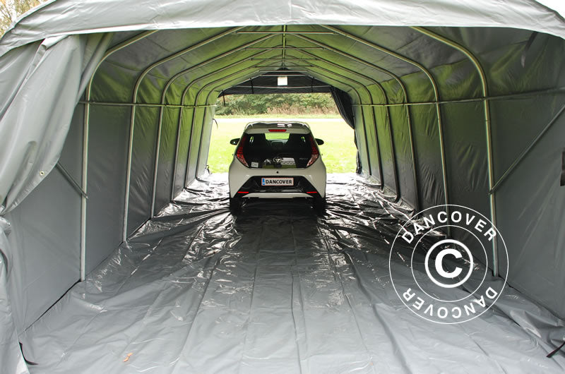 Portable garage PRO 3.6x8.4x2.7 m PVC with ground cover, Grey