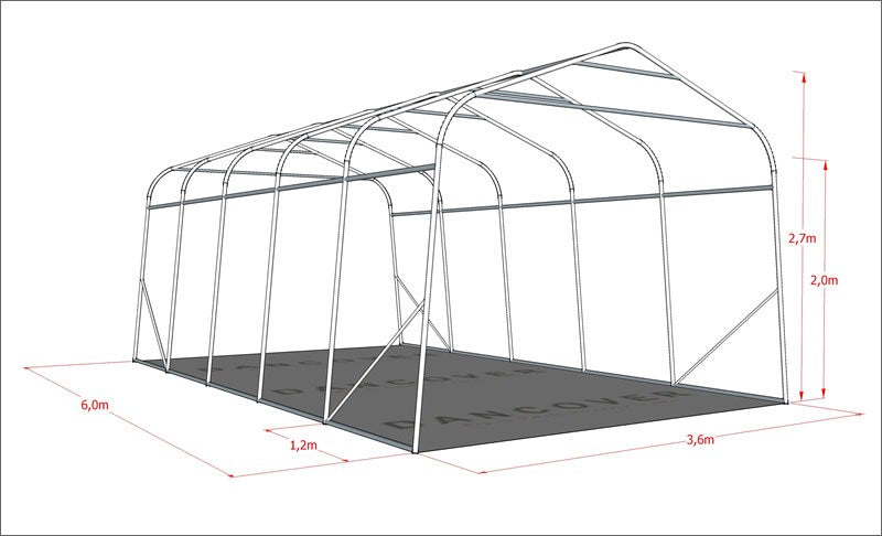 Weidetent 3,6x6x2,68m, PVC, Groen