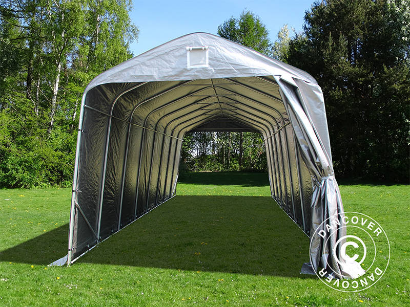Zeltgarage PRO 3,77x9,7x3,18m PE, Grau