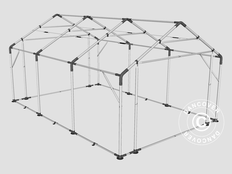 Noliktavas telts PRO 4x6x2x3,1m, PVC, Pelēks