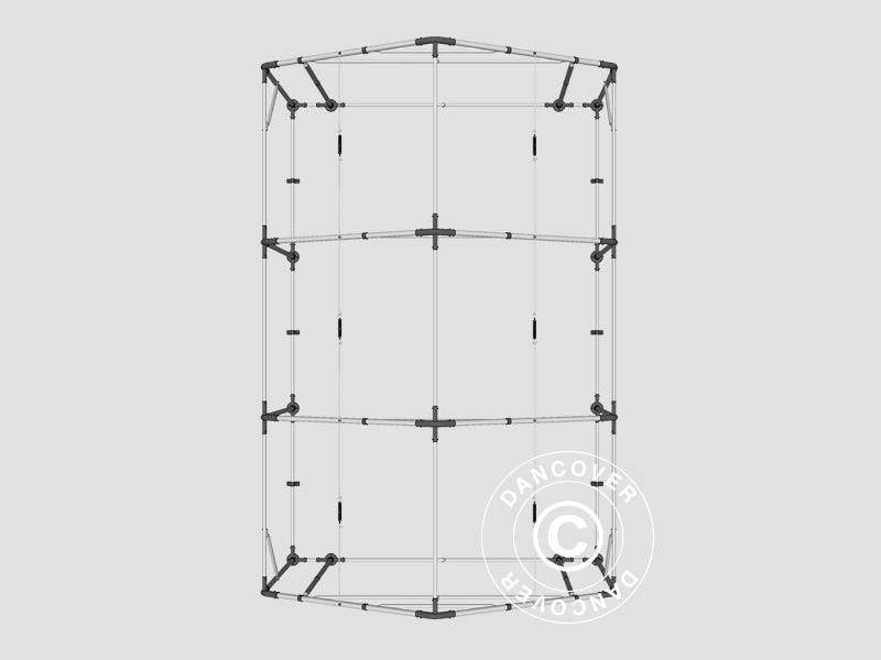 Noliktavas telts PRO 4x6x2x3,1m, PVC, Pelēks