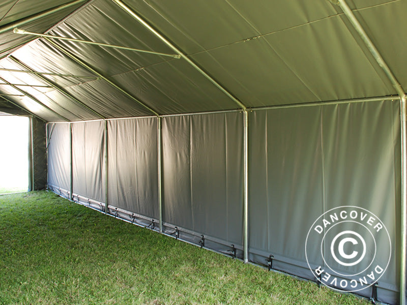 Storage shelter PRO 4x12x2x3.1 m, PVC, Grey