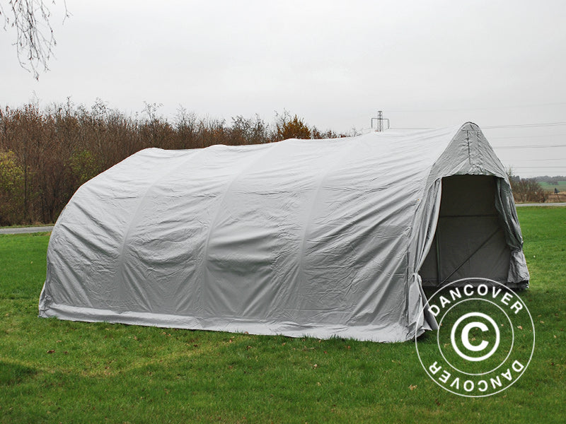 Garage double 5,4x6x2,9m PVC, Gris