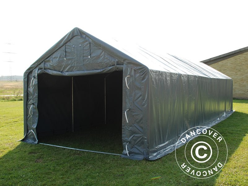 Capannone tenda PRO 4x10x2x3,1m, PVC, Grigio