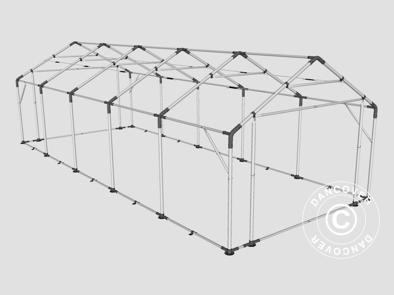 Storage shelter PRO 4x10x2x3.1 m, PVC, Grey