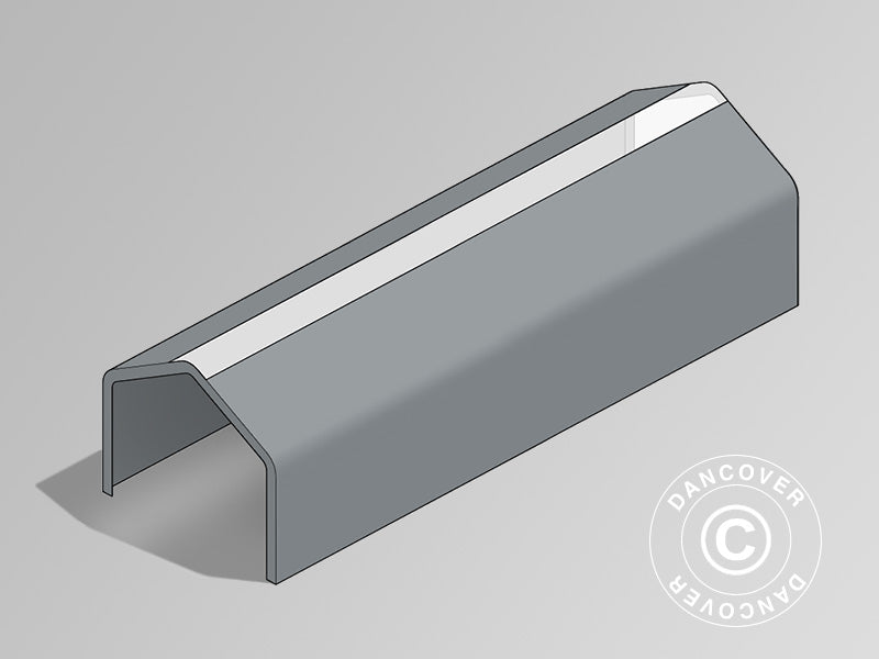 Copertura del Tetto per Capannone tenda PRO 6x18m PVC con pannello centrale, Grigio