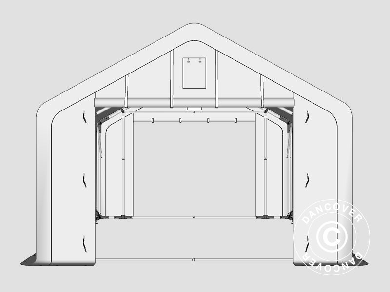 Sandėliavimo palapinė PRO 4x6x2x3,1m, PVC, Žalia