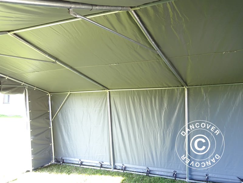 Storage shelter PRO 5x6x2x3.39 m, PVC, Grey