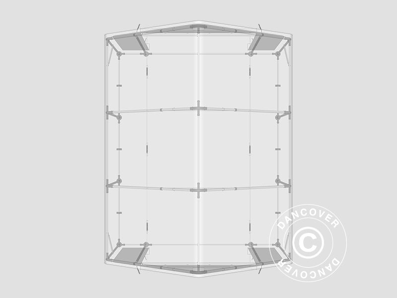 Lagerzelt PRO 5x6x2x3,39m, PVC, Grau