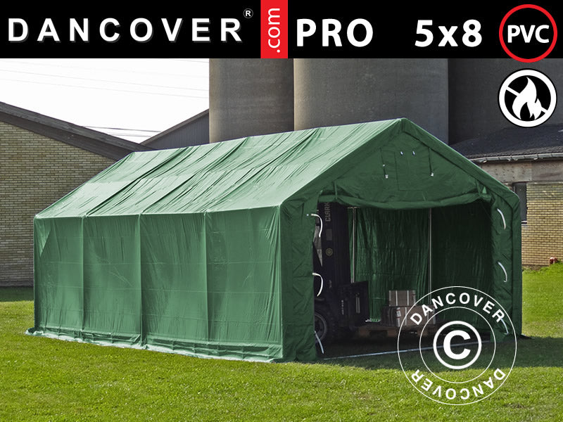 Pressutalli PRO 5x8x2x3,39m, PVC, Vihreä