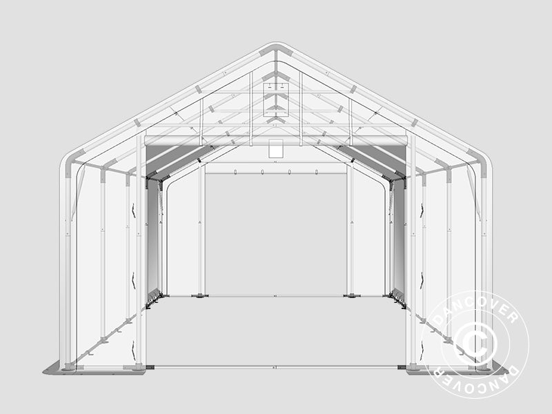 Pressutalli PRO 5x8x2,5x3,89m, PVC, Harmaa