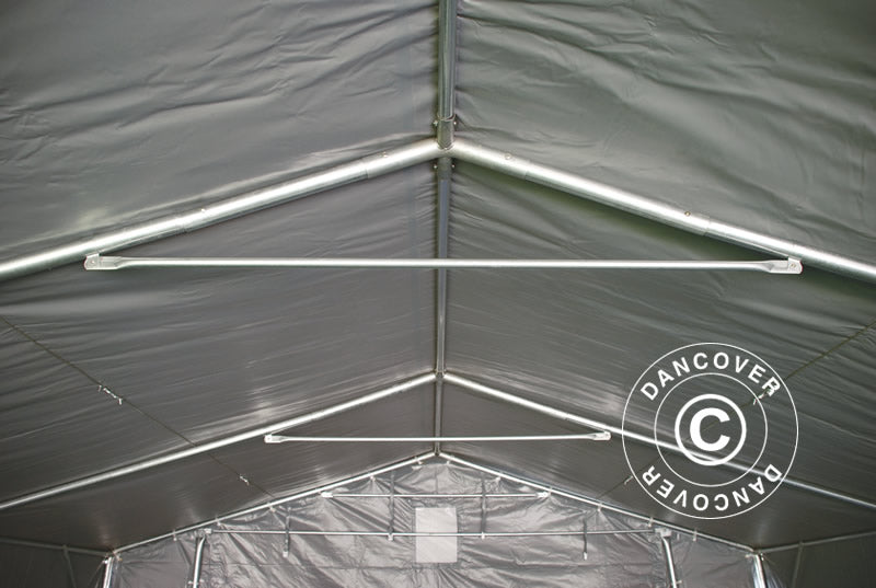 Storage shelter PRO 5x10x2x3.39 m, PVC, Grey