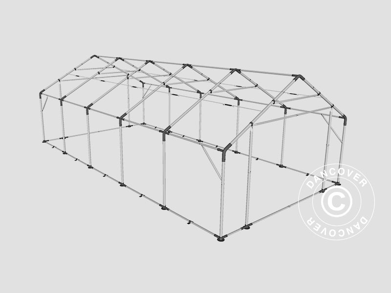 Storage shelter PRO 5x10x2x3.39 m, PVC, Grey