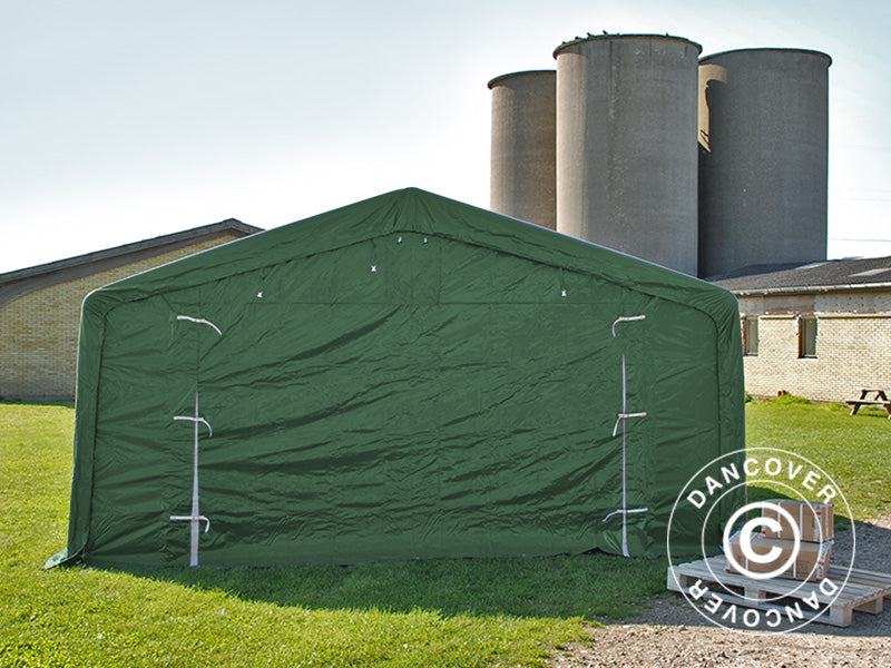 Opslagtent PRO 5x10x2x3,39m, PVC, Groen