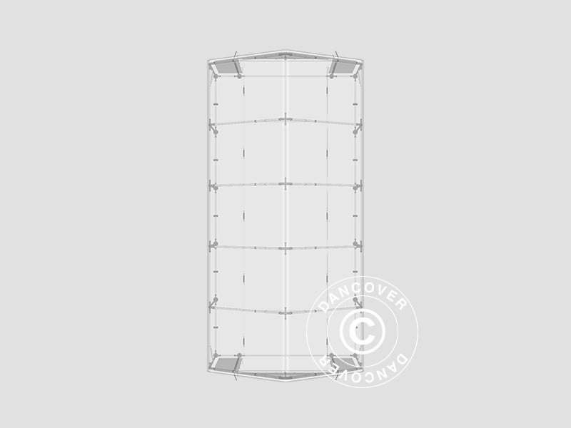 Carpa grande de almacén PRO 5x10x2x3,39m, PVC, Verde