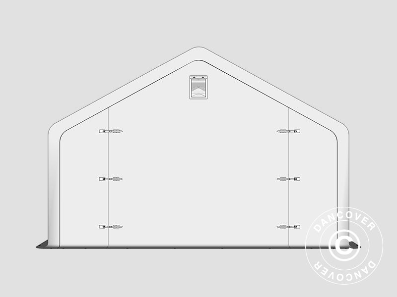 Sandėliavimo palapinė PRO 5x4x2x3,39m, PVC, Pilka