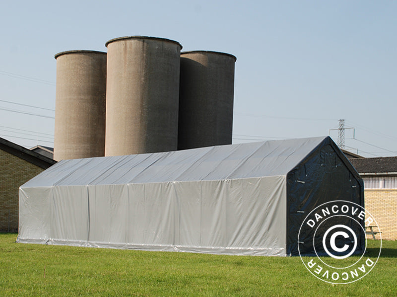 Storage shelter PRO 5x12x2x3.39 m, PVC, Grey