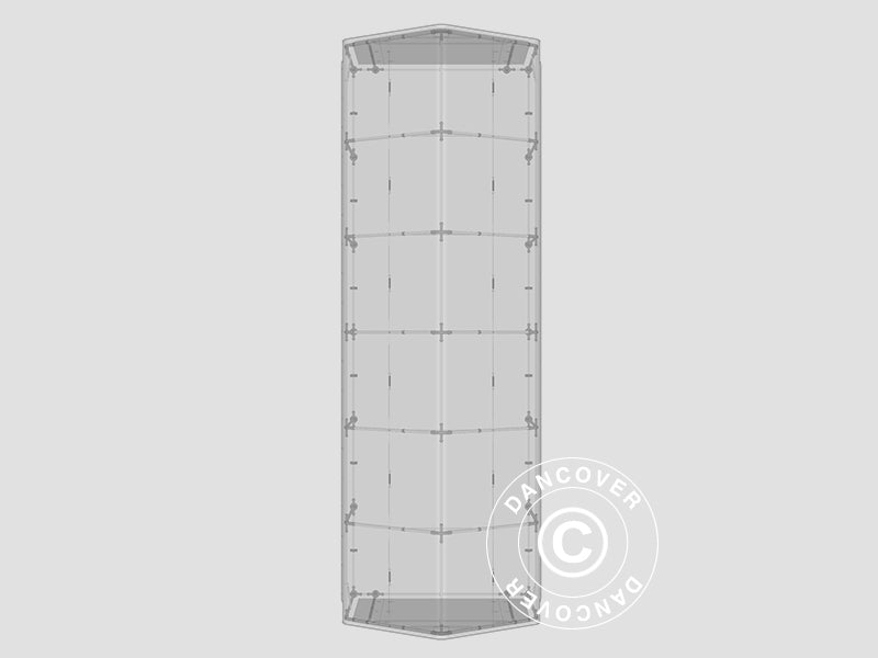 Lagerzelt PRO 5x12x2x3,39m, PVC, Grau