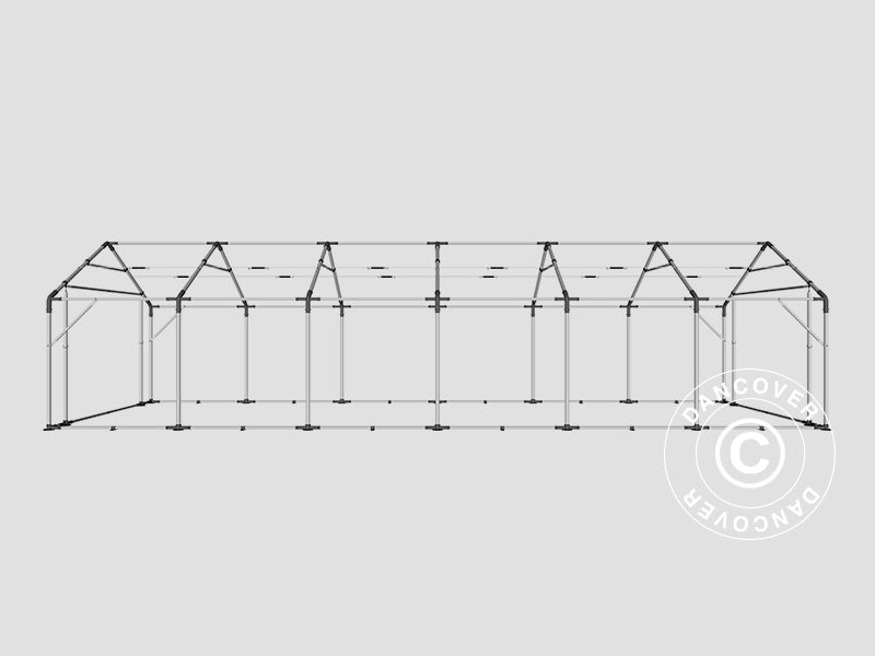Storage shelter PRO 5x12x2x3.39 m, PVC, Grey