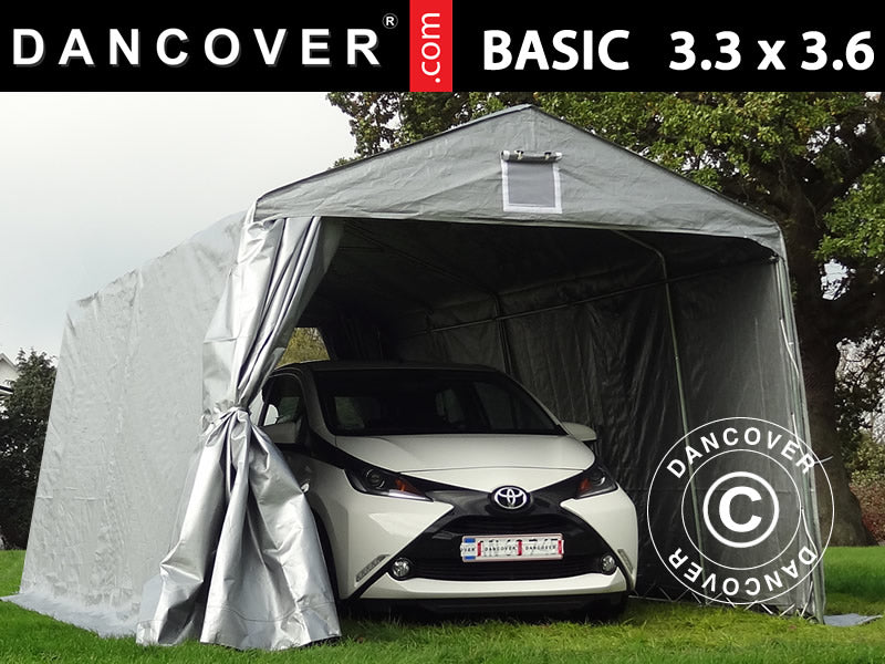 Tenda garage Basic 3,3x3,6x2,4m PE, Grigio