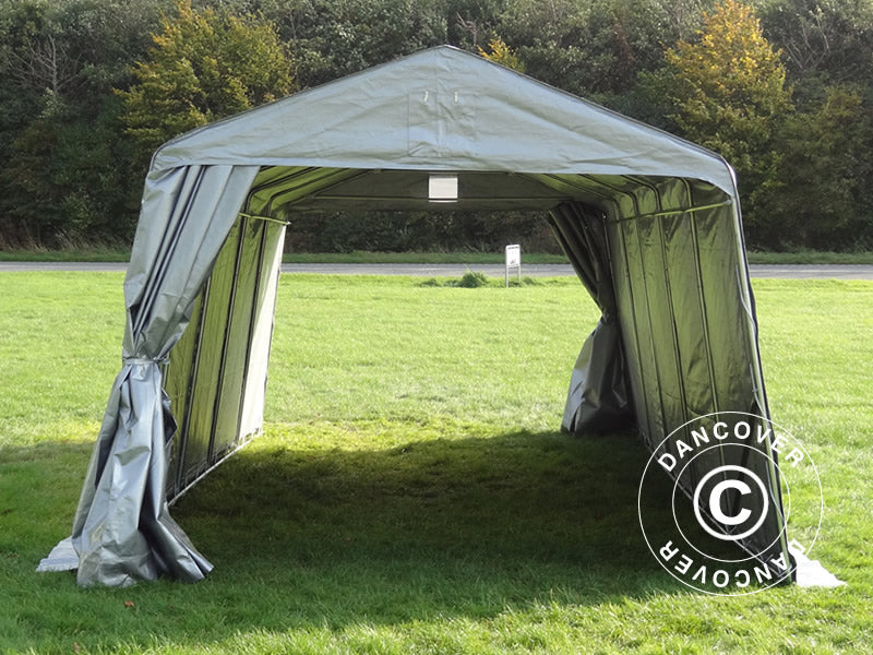 Zeltgarage Basic 3,3x4,8x2,4m PE, grau