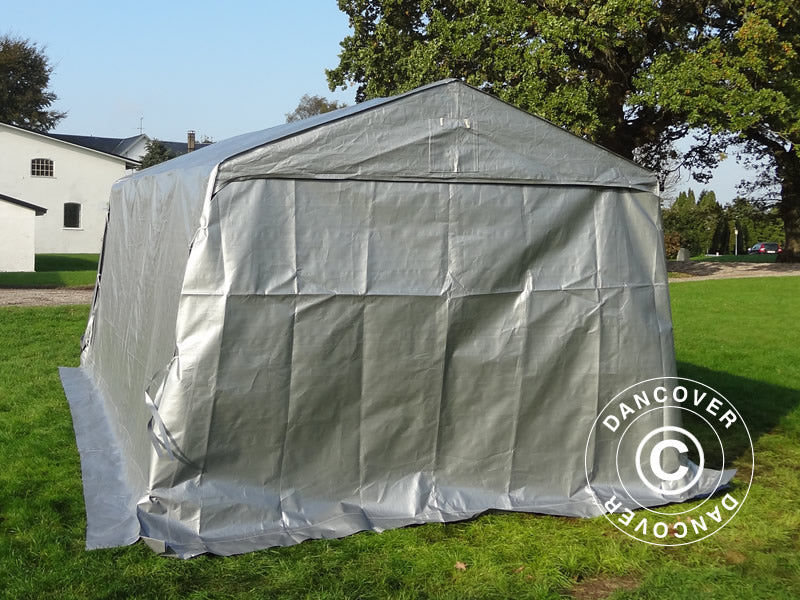 Zeltgarage Basic 3,3x4,8x2,4m PE, grau