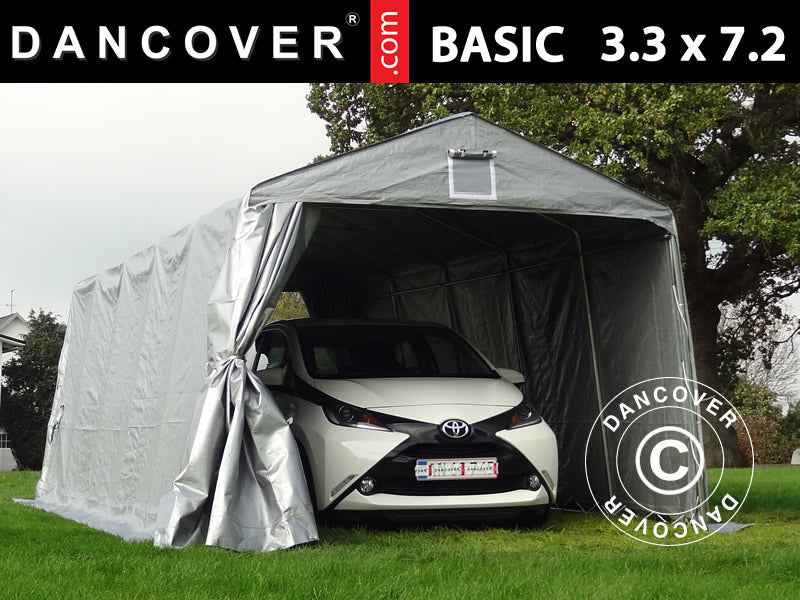 Tenda garage Basic 3,3x7,2x2,4m PE, Grigio
