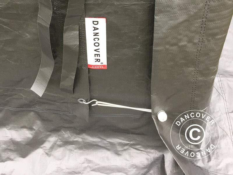 Tente Abri Garage Basic, 3,3x7,2x2,4m PE, Gris