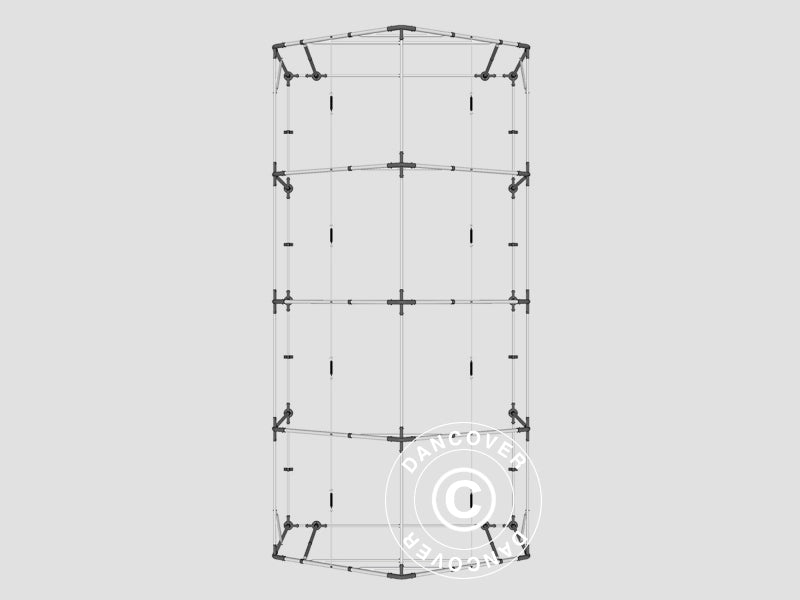 Storage shelter PRO 4x8x2x3.1 m, PE, Grey