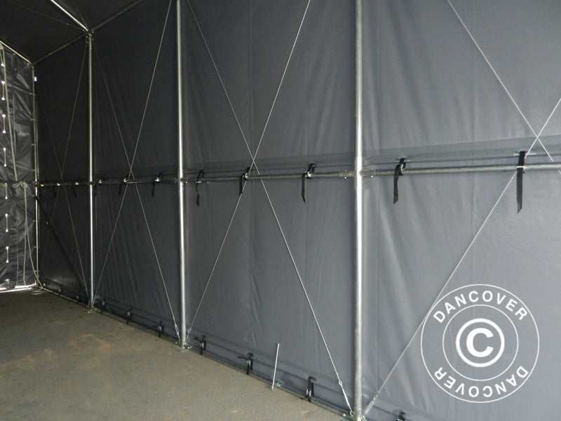 Tente de Stockage PRO XL 3,5x8x3,3x3,94m, PE, Gris
