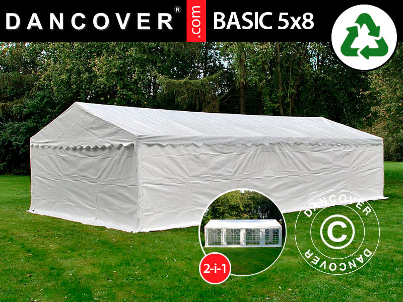 Tenda Magazzino Basic 2-in-1, 5x8m PE 700, Bianco