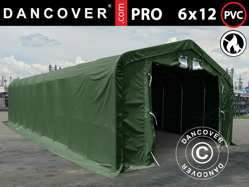 Storage shelter PRO 6x12m Green w/Gablekit – Buy online