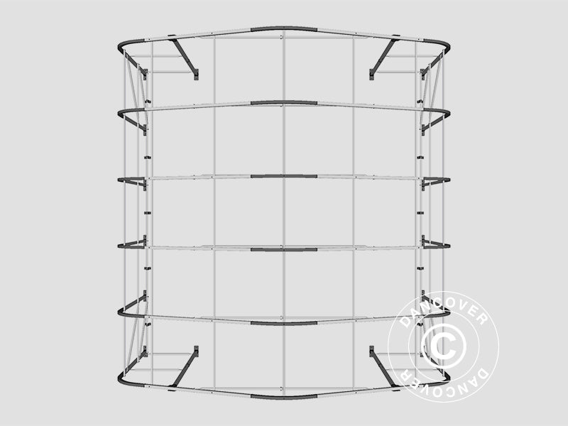 Carpa grande de almacén PRO 8x12x5,2m PVC con panel tragaluz de techo, Verde