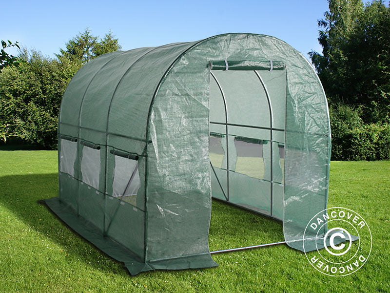Polytunnel Greenhouse 2x4.5x2 m, 9 m², Green