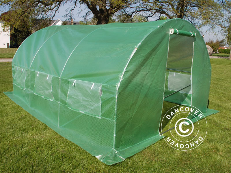 Polytunnel Greenhouse 3x4.5x2 m, 13.5 m², Green