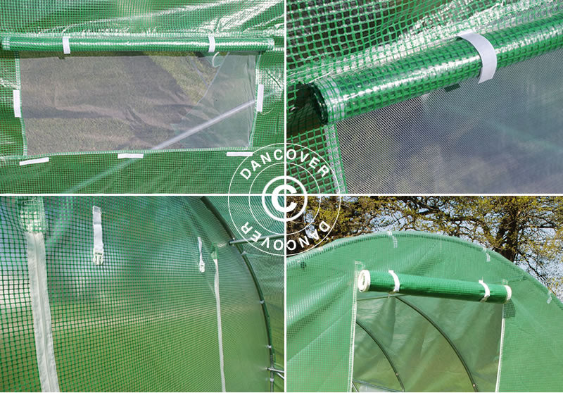 Polytunnel Kasvuhoone 3x4,5x2m, 13,5m², Roheline