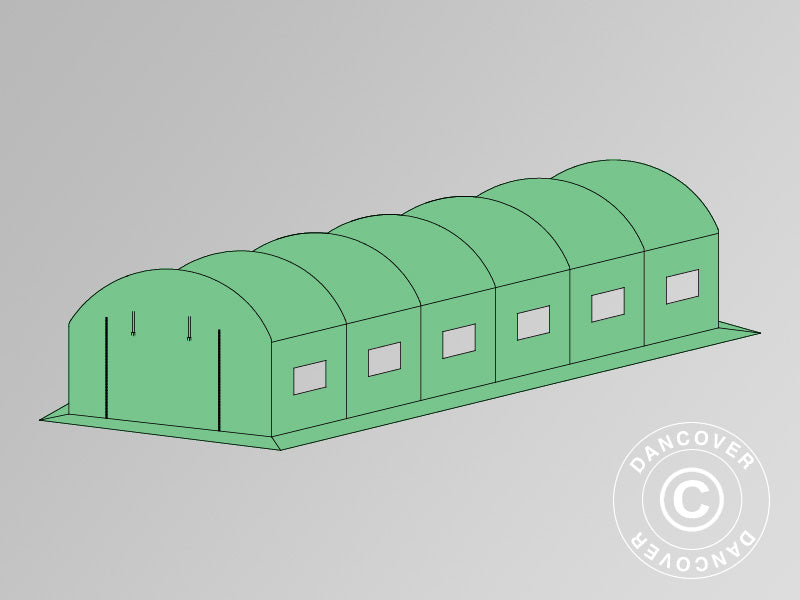 Cover for polytunnel greenhouse, 4x8x2m, 140 g/m2 PE, Green