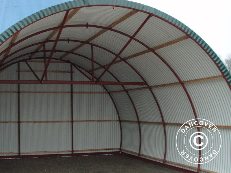 Capannone per bestiame/tunnel agricolo, 5x6x3,23m, Verde Scuro